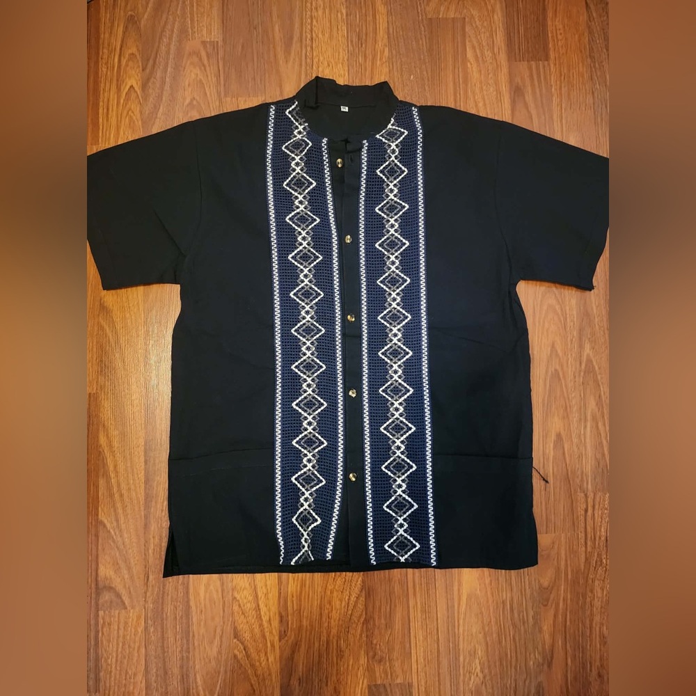 Men’s Mexican Guayabera Shirt Sz M